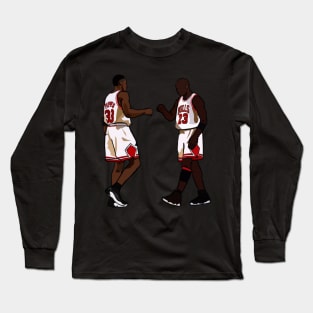 Michael Jordan And Scottie Pippen Throwback Chicago Bulls NBA Long Sleeve T-Shirt